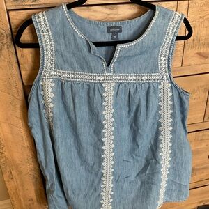 J. Jill Chambray Sleeveless Top